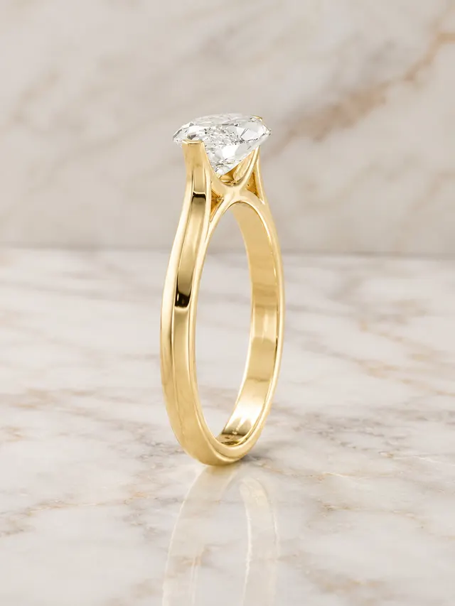 Marquise Lab Grown Diamond Engagement Ring East-West Solitaire 14K Gold IGI Certified 2 Carat E VVS2 - alternate view