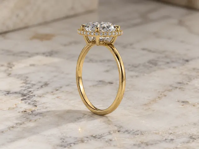 Asscher Lab Grown Diamond Engagement Ring Octagonal Halo 14K White Gold IGI Certified E VVS2 - alternate view