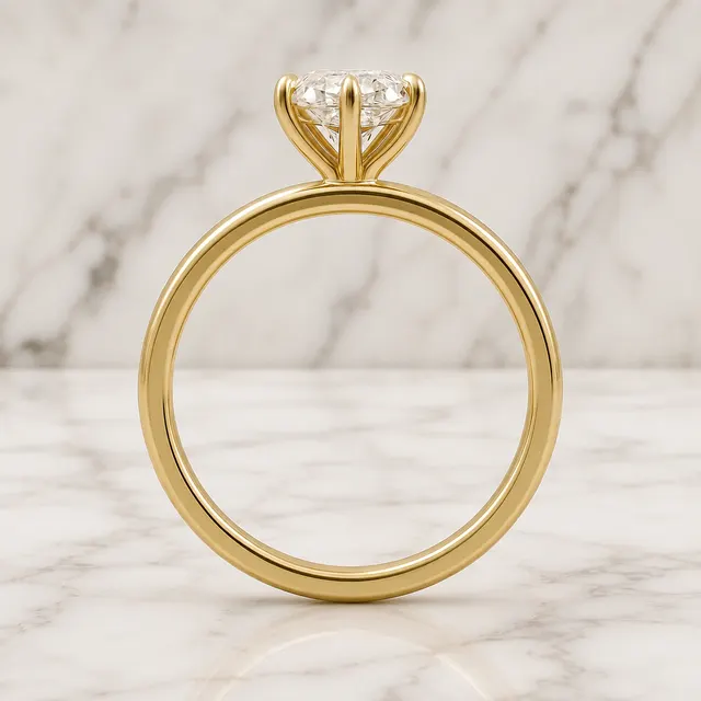Dutch Marquise Lab Grown Diamond Engagement Ring Solitaire 14K Gold IGI Certified 1.5 Carat E VVS2 - alternate view