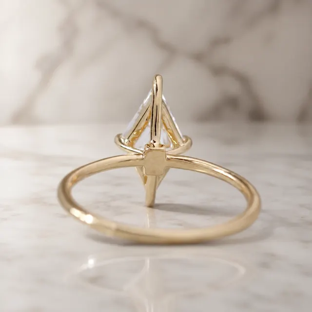 Kite Cut Lab Grown Diamond Engagement Ring Prong-Set Solitaire 14K Gold 2.7 Carat VVS2 E - alternate view