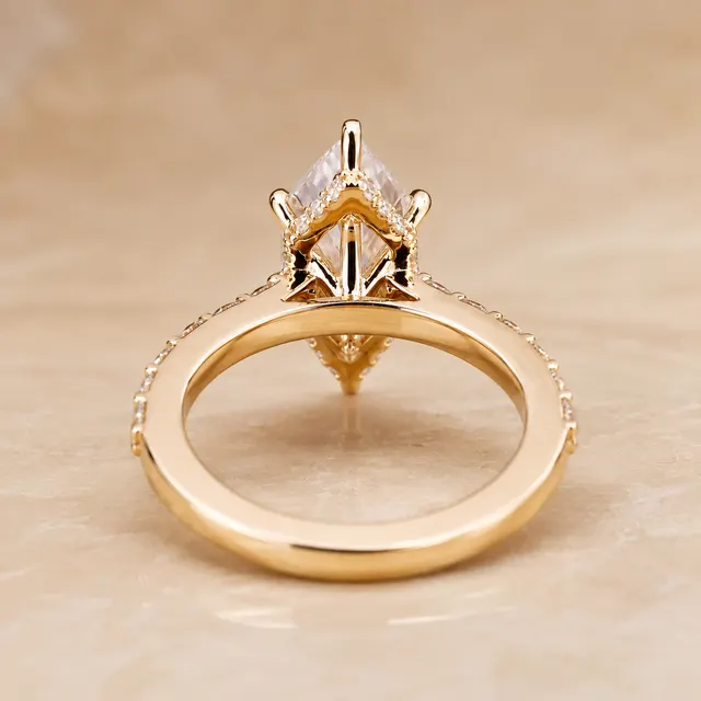 Marquise Lab Grown Diamond Engagement Ring Hidden Halo Cathedral Platinum IGI Certified 2 Carat E VVS2 - alternate view