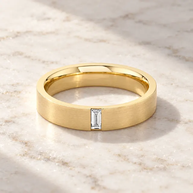 Brushed Single Baguette Band - Yellow Gold Design Reference Draft