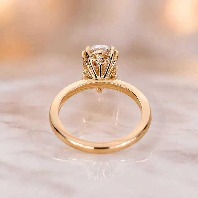 Oval Lab Grown Diamond Engagement Ring Double Claw Solitaire 14K White Gold – IGI Certified 2 Carat - alternate view