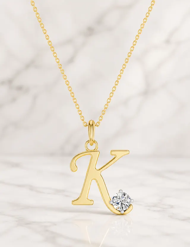 Round Lab Grown Diamond Keepsake Pendant Bezel 14K Yellow Gold E VVS2 0.20ct for Her