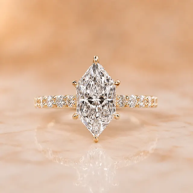 Marquise Lab Grown Diamond Engagement Ring Hidden Halo Cathedral Platinum IGI Certified 2 Carat E VVS2