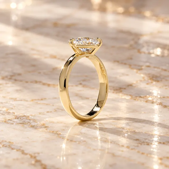 Pear Lab Grown Diamond Engagement Ring, East West Solitaire 14K Yellow Gold IGI Certified - alternate view