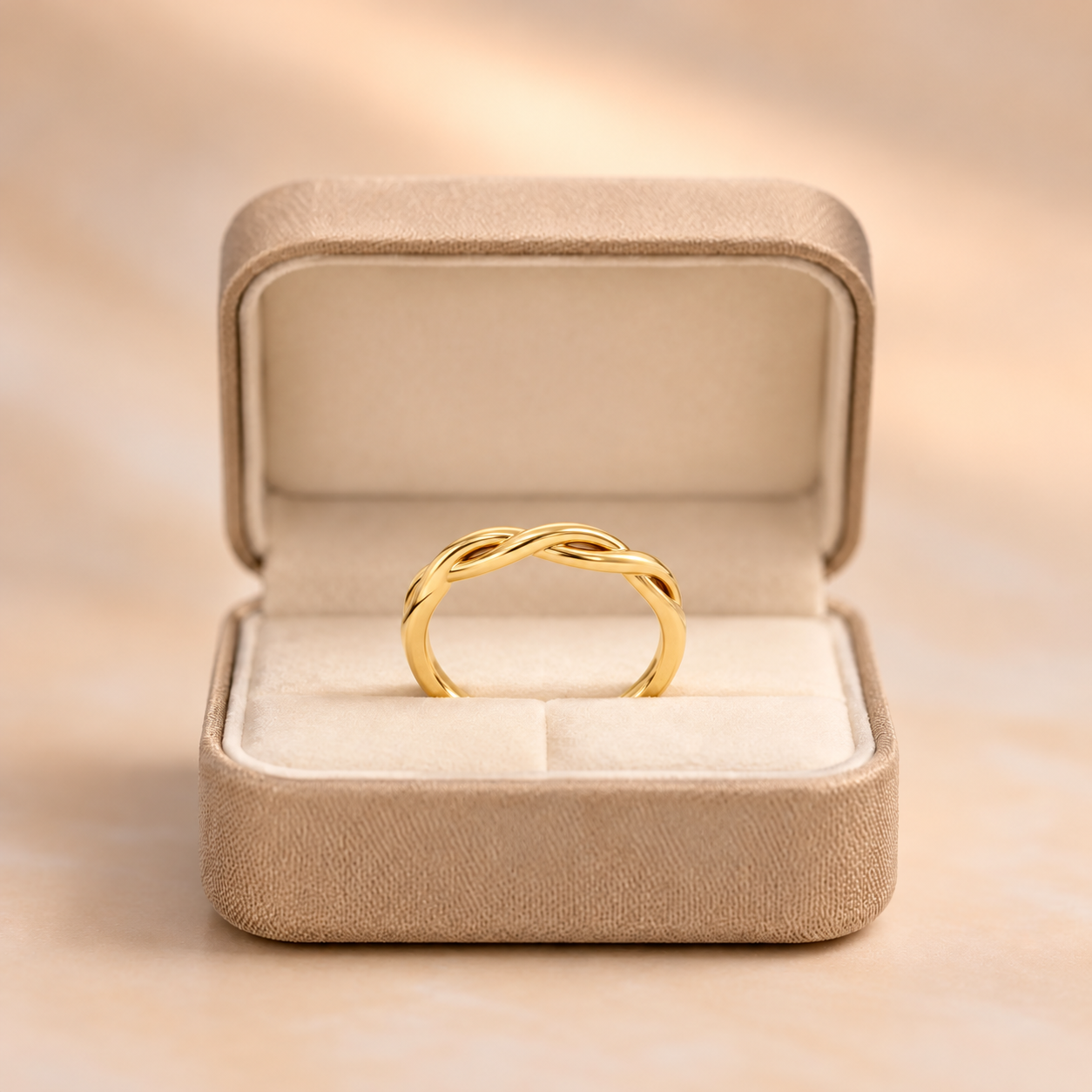Twisted Wedding Band – Vine Twist 14K Yellow Gold – Stackable Ring for Her