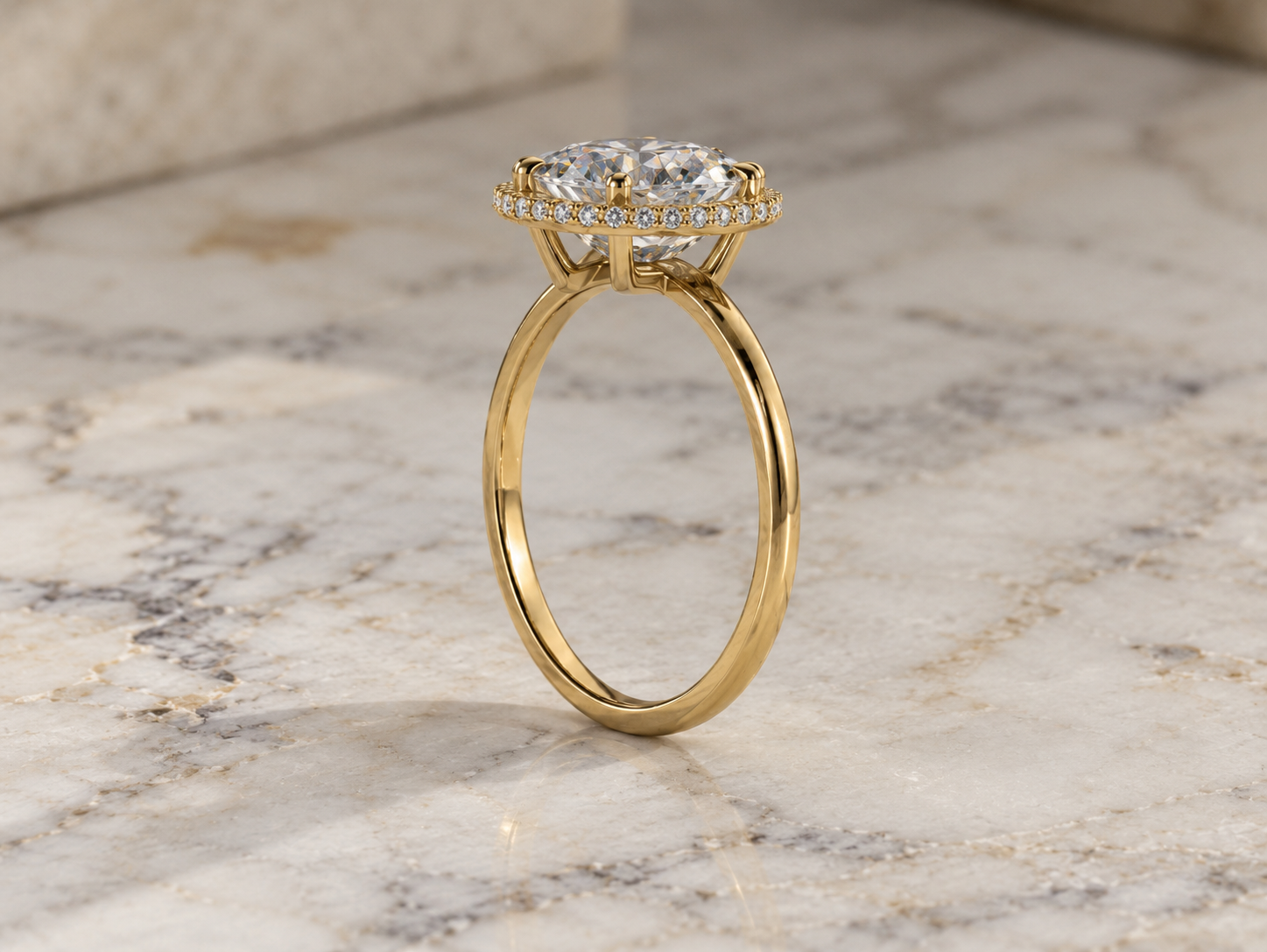 Asscher Lab Grown Diamond Engagement Ring Octagonal Halo 14K White Gold IGI Certified E VVS2