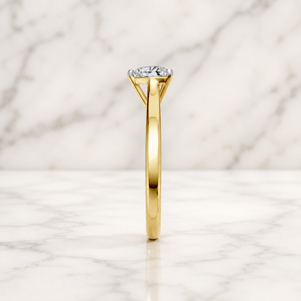 Heart Lab Grown Diamond Engagement Ring Solitaire 18K Gold IGI Certified 1 Carat E VVS2