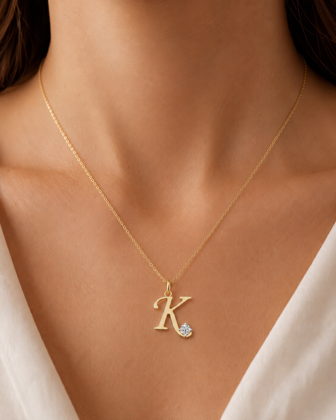Round Lab Grown Diamond Keepsake Pendant Bezel 14K Yellow Gold E VVS2 0.20ct for Her