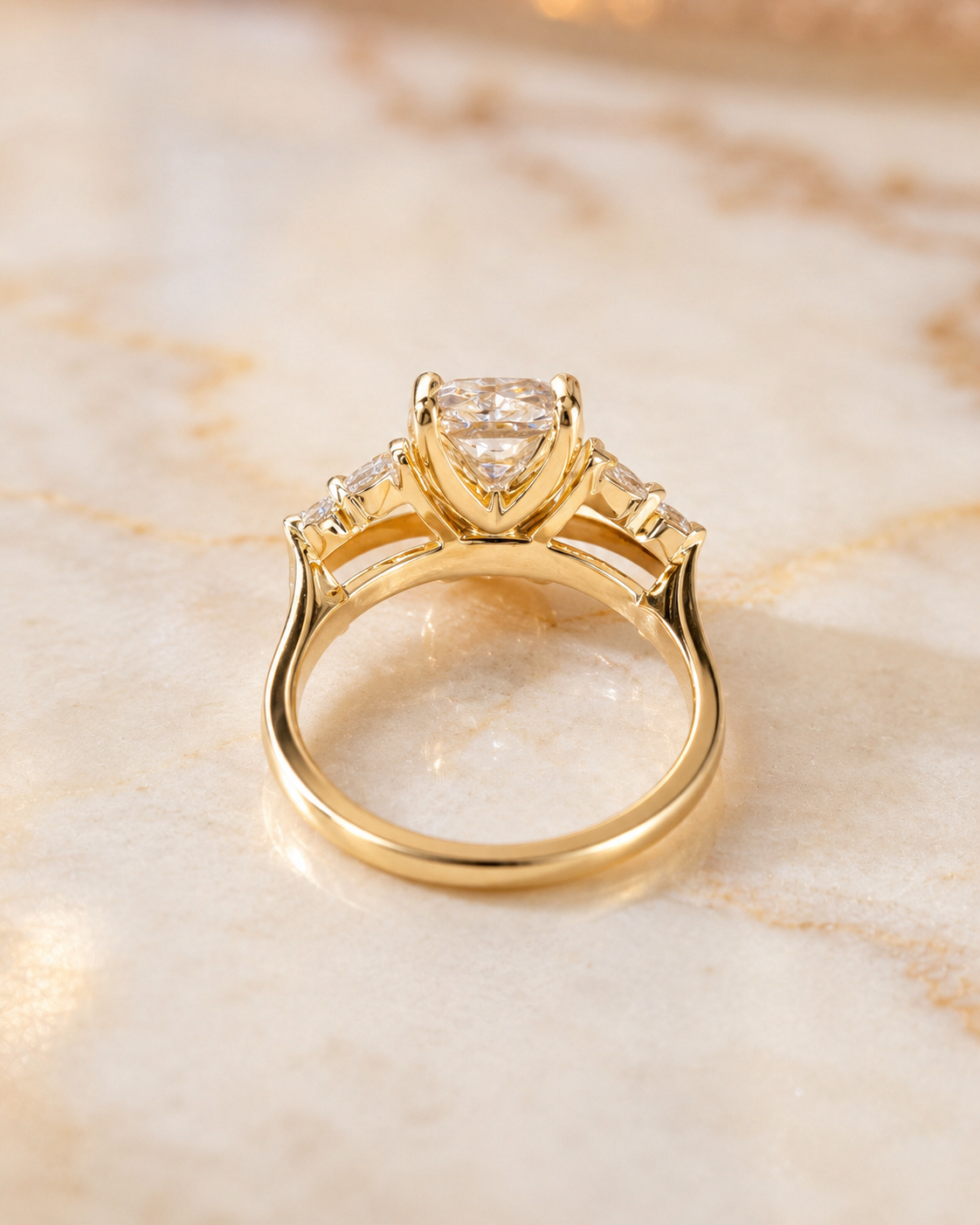 2.22ct Radiant Lab Grown Diamond Engagement Ring – IGI E VVS2 14K Yellow Gold — alternate view
