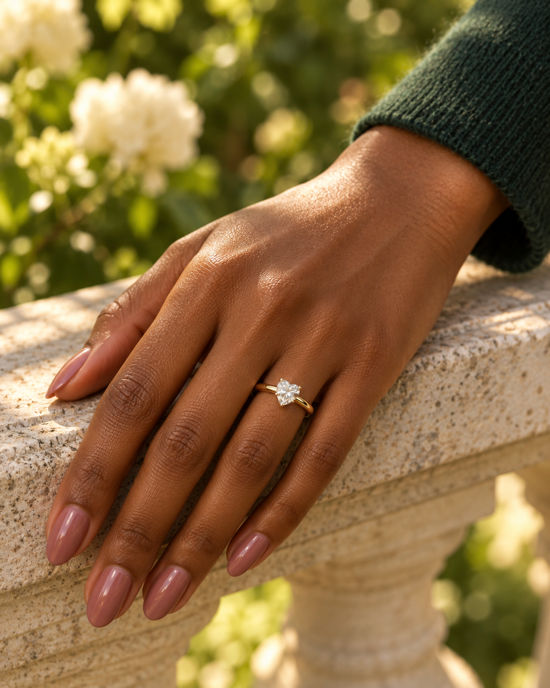 Heart Lab Grown Diamond Engagement Ring Solitaire 14K Yellow Gold IGI Certified