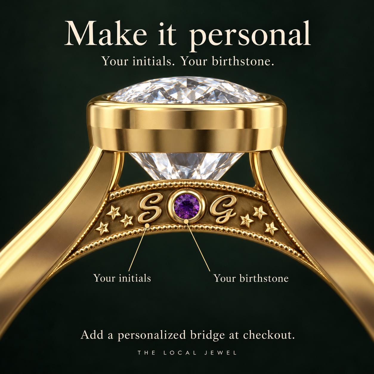 Cushion Lab Grown Diamond Engagement Ring Three Stone Pear Accent 14K Rose Gold Bezel Milgrain Setting