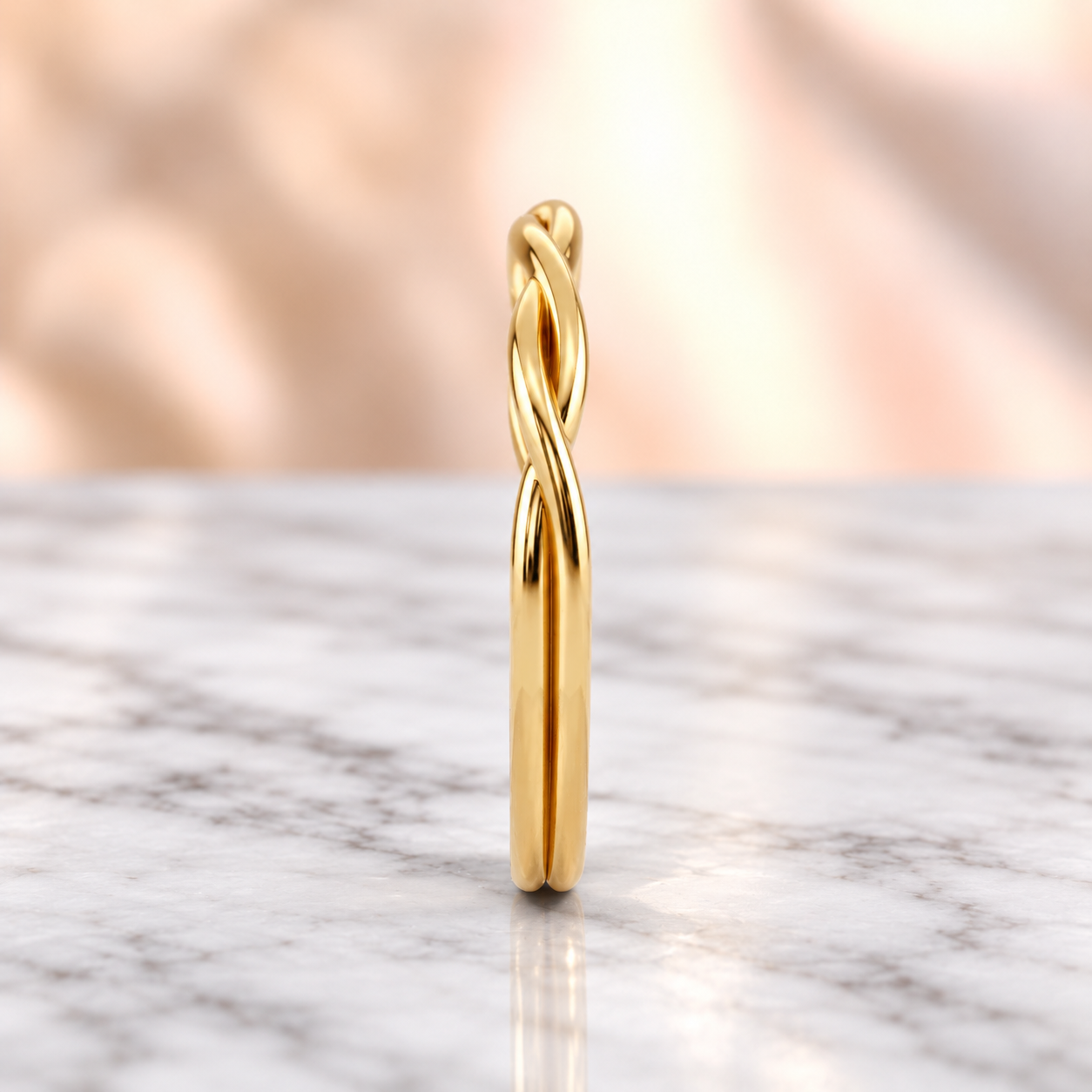 Twisted Wedding Band – Vine Twist 14K Yellow Gold – Stackable Ring for Her