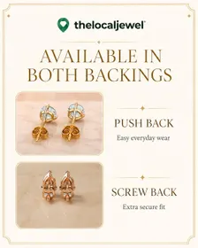 Lab Diamond Stud Earrings Hexagon Bezel 14K Yellow Gold Round Cut Gift for Her