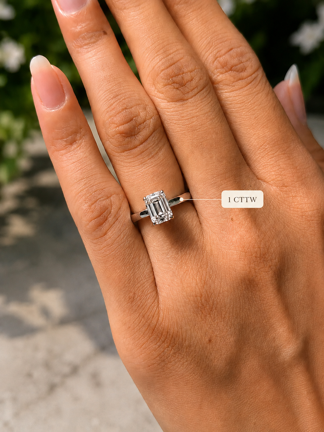 Emerald Cut Lab Grown Diamond Engagement Ring Solitaire Platinum IGI Certified 4 Carat E VVS2