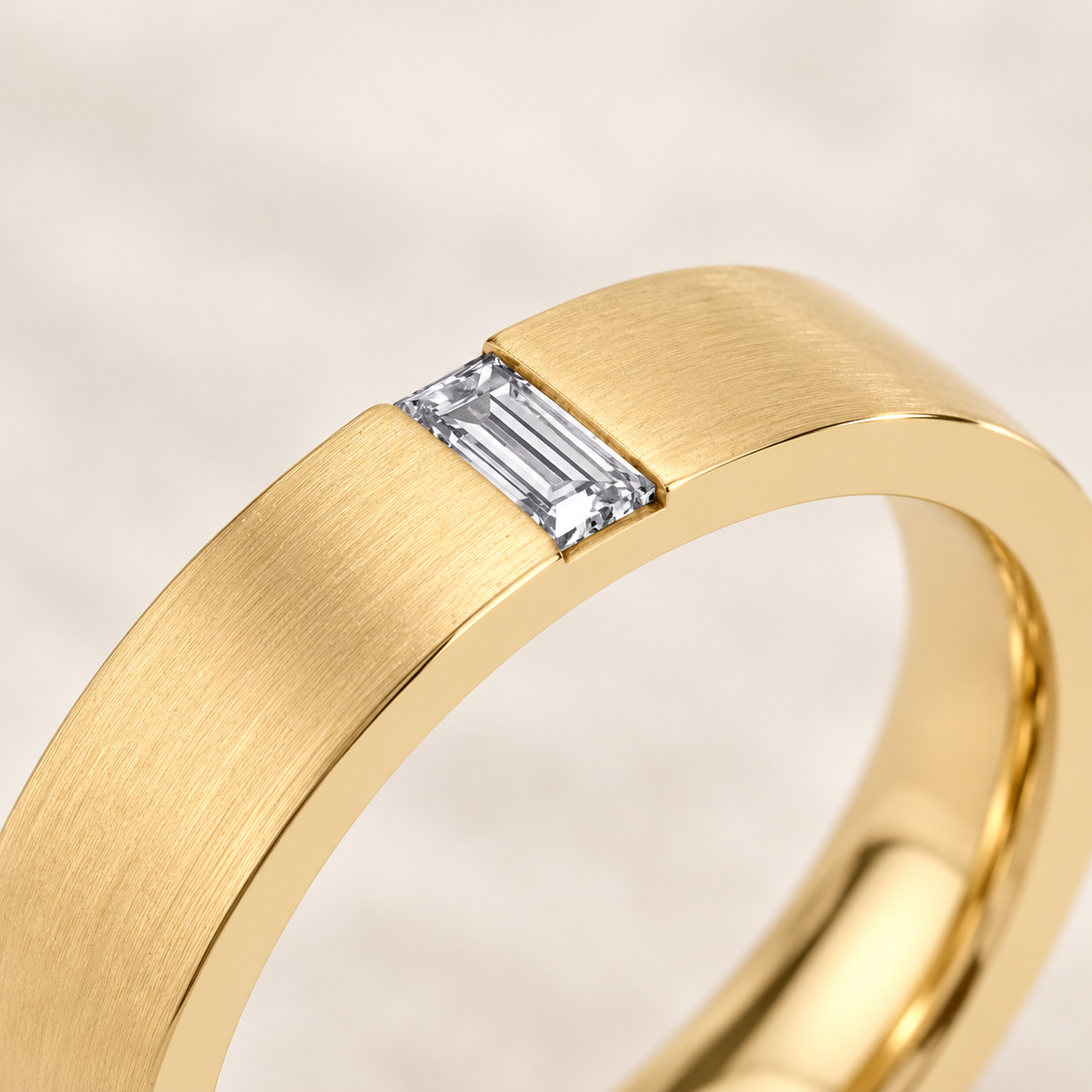 Brushed Single Baguette Band - Yellow Gold Design Reference Draft