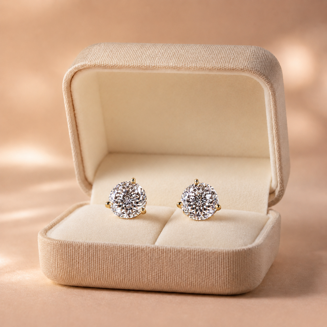 Portuguese Cut 2Ct Lab Grown Diamond Stud Earrings Martini Setting, E VVS2