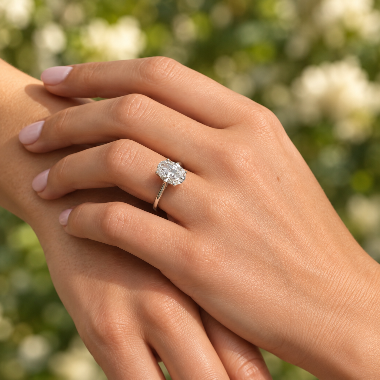 Oval Lab Grown Diamond Engagement Ring Solitaire 14K Yellow Gold IGI Certified