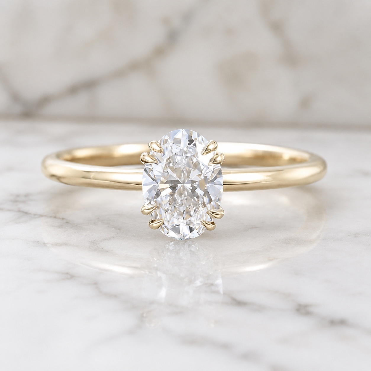 Double Claw Prong Engagement Rings