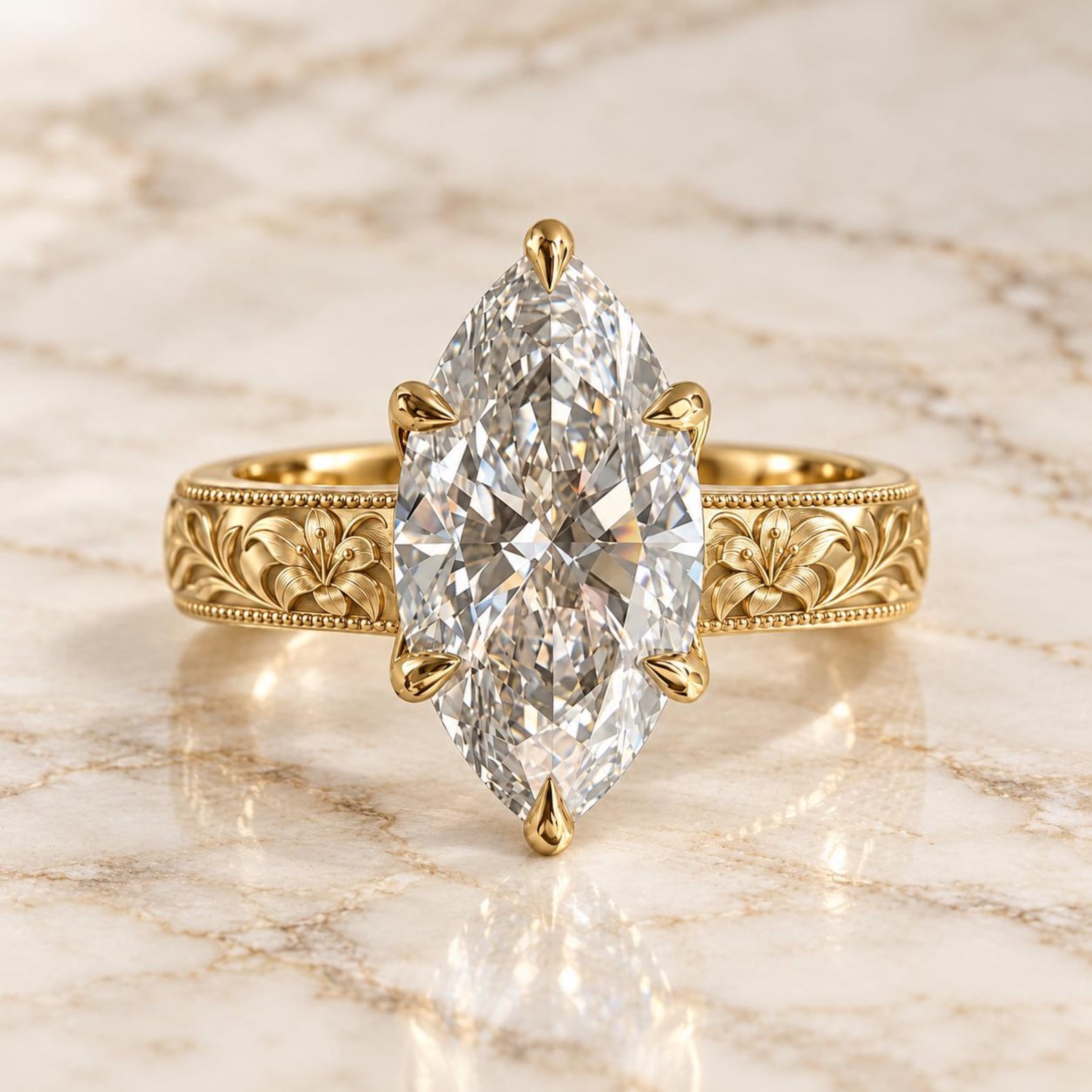   Engraved/filigree Engagement Ring Collection