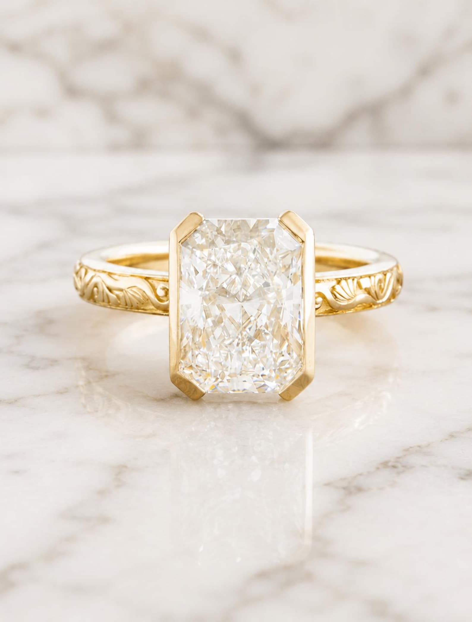 Semi Bezel Engagement Rings