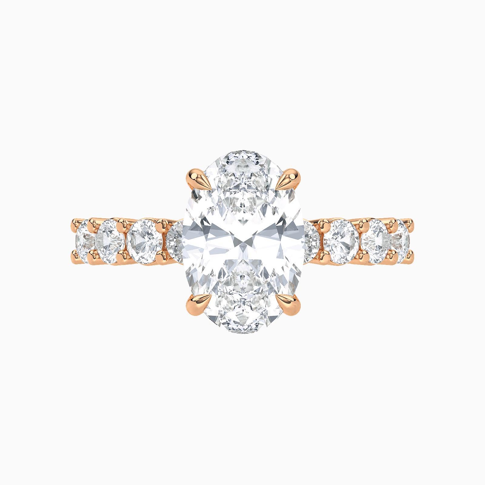 3.30 Carat Oval Brilliant Cut Diamond Solitaire with Accent Stones – IGI Certified – 14k Gold render