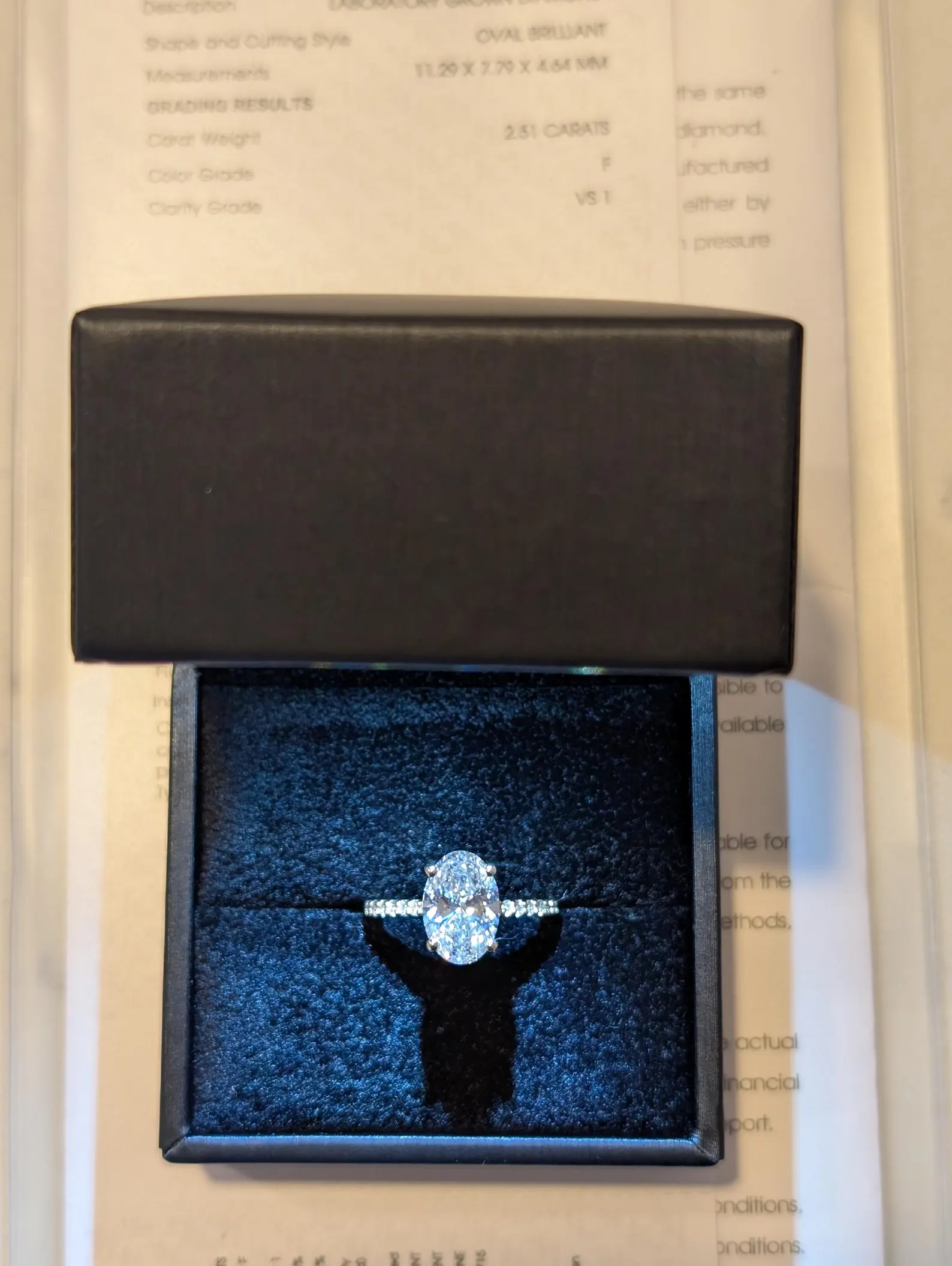 3Ct Oval Lab Grown Diamond Ring 14K Yellow Gold Hidden Halo IGI