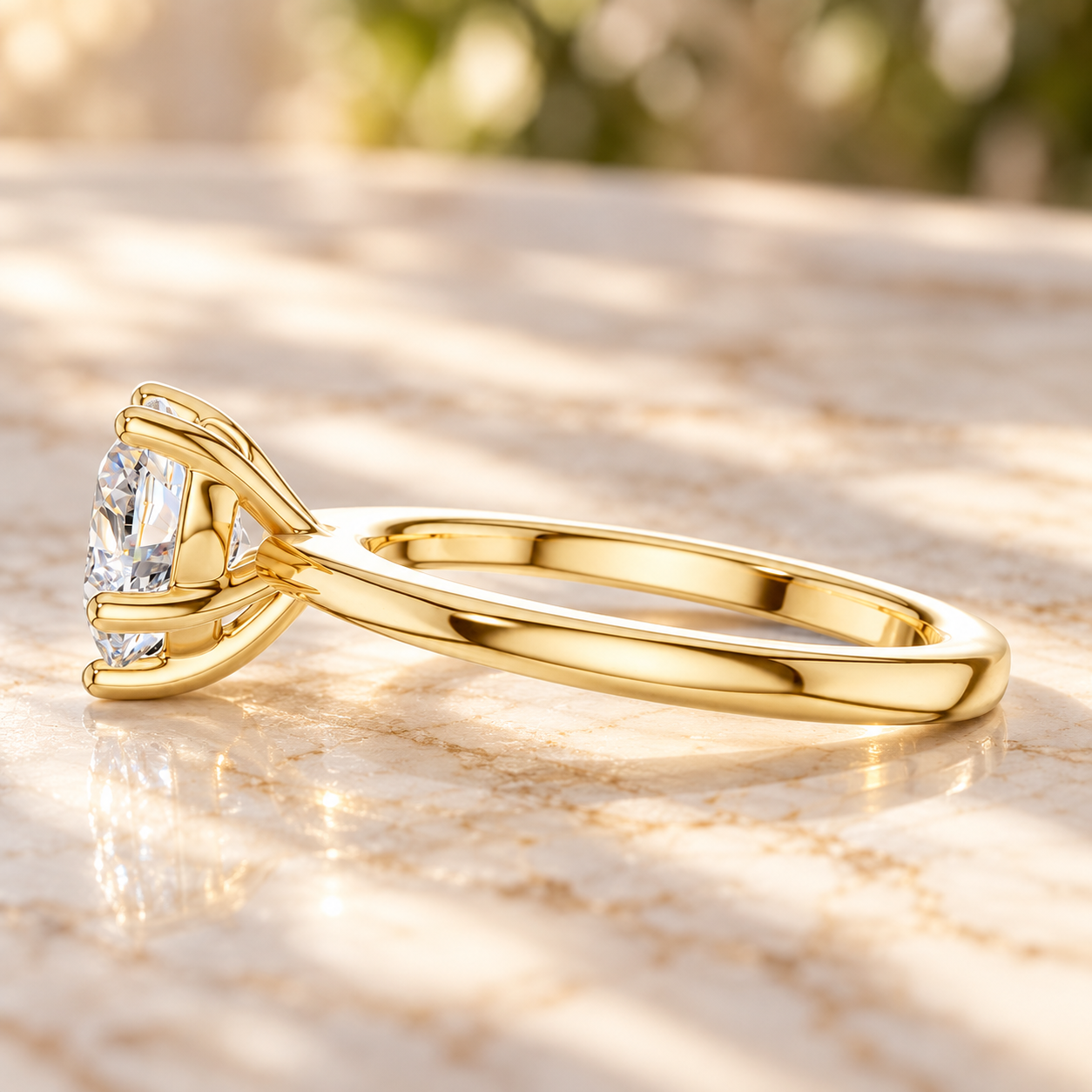 Heart Lab Grown Diamond Engagement Ring Solitaire 14K Yellow Gold IGI Certified