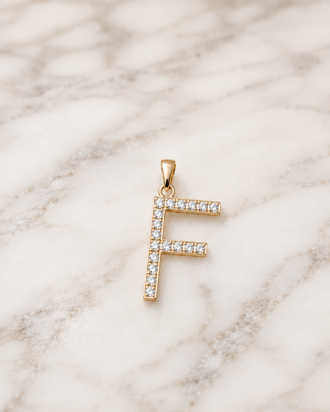  Lab Grown Diamond  Initial F Pendant 14K White Gold E VVS2 IGI Certified
