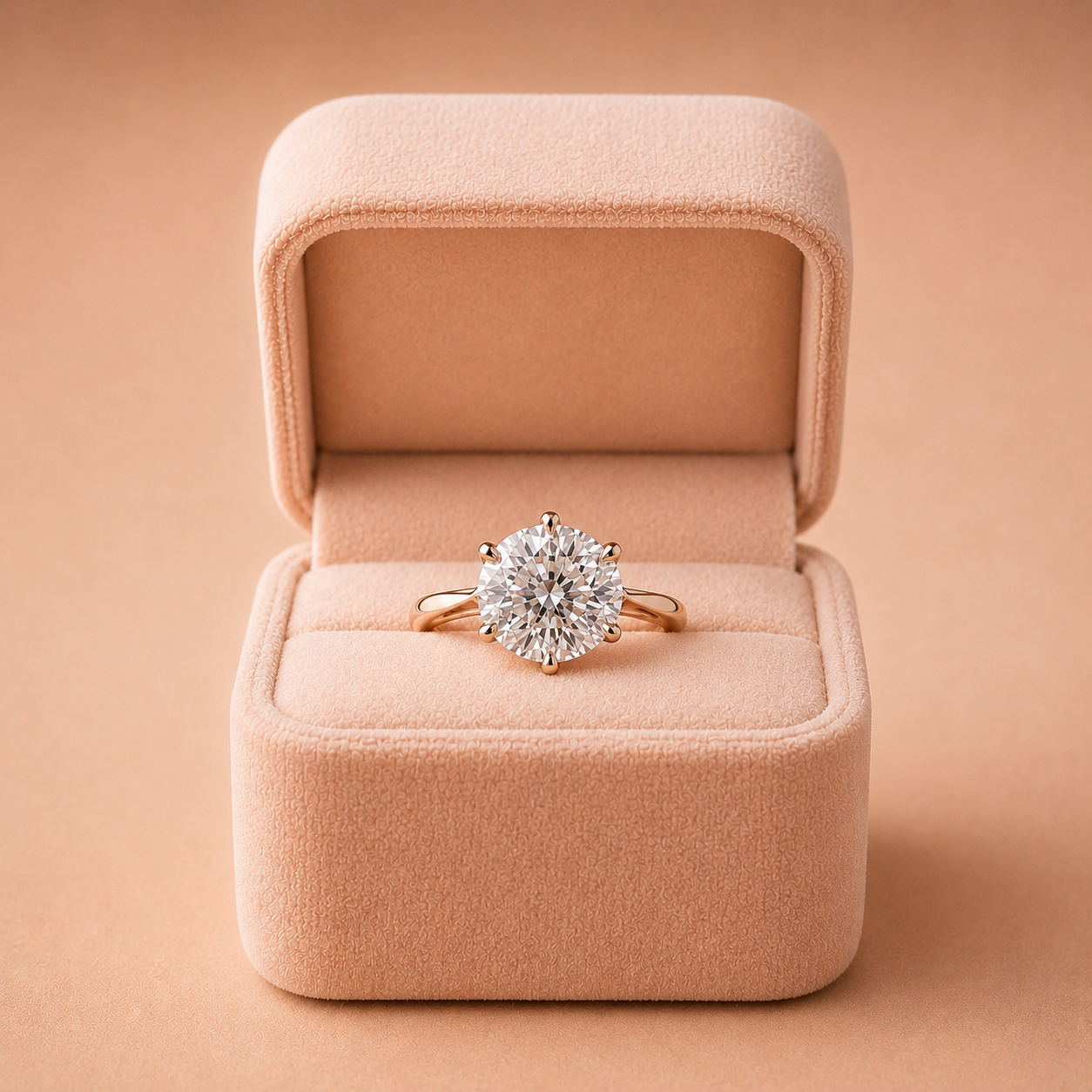 IGI Portuguese Cut Lab Grown Diamond Engagement Ring Six Prong 14K Gold E VVS2
