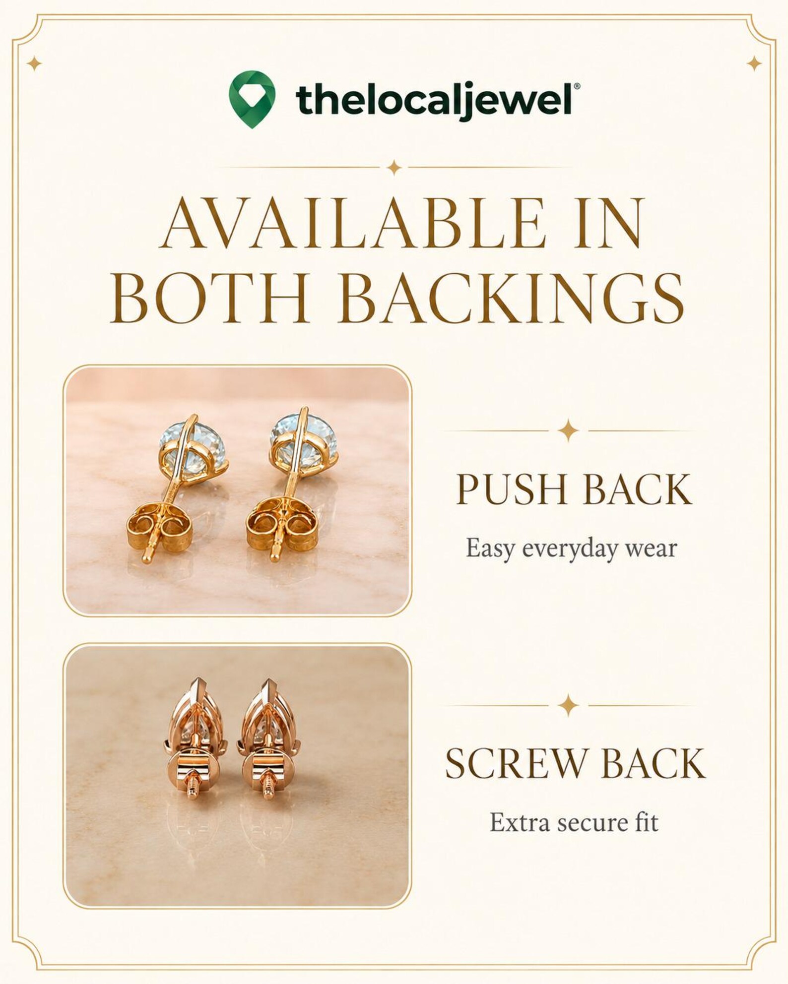 Portuguese Cut Lab Grown Diamond Stud Earrings Martini Setting 14K Gold E VVS2 Lab Diamond