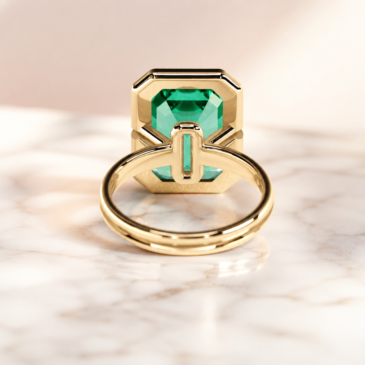 Heart Lab Grown Emerald Engagement Ring Three Stone Baguette 14K Two-Tone Gold – 2 Carat IGI