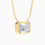 2.00 Carat Emerald Lab Diamond East-West Bezel Solitaire Pendant – IGI Certified – 14K Yellow Gold