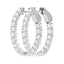 3 Carat Oval Lab Diamond Pave Set Small Hoop Earrings - 14K White Gold