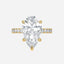 5.51 Carat Pear Lab Diamond Engagement Ring with Hidden Halo and Pave – IGI Certified – 14K Gold