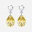 6.00 Carat Fancy Yellow Pear Lab-Grown Diamond Drop Earrings – Excellent Cut – 14K Two-Tone Gold