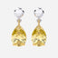 6.00 Carat Fancy Yellow Pear Lab-Grown Diamond Drop Earrings – Excellent Cut – 14K Two-Tone Gold