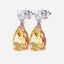 6.00 Carat Fancy Yellow Pear Lab-Grown Diamond Drop Earrings – Excellent Cut – 14K Two-Tone Gold