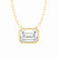 2.00 Carat Emerald Lab Diamond East-West Bezel Solitaire Pendant – IGI Certified – 14K Yellow Gold