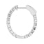 3 Carat Oval Lab Diamond Pave Set Small Hoop Earrings - 14K White Gold