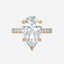 5.51 Carat Pear Lab Diamond Engagement Ring with Hidden Halo and Pave – IGI Certified – 14K Gold