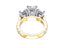 5.05 Carat Emerald Cut Lab Diamond Pave Set Three Stone Engagement Ring - 14K Yellow Gold