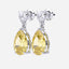 6.00 Carat Fancy Yellow Pear Lab-Grown Diamond Drop Earrings – Excellent Cut – 14K Two-Tone Gold