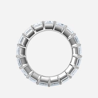8.50 Carat Emerald Cut Lab Diamond Eternity Ring – 14K – 50 Pointer Each Stone