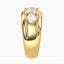 3 Carat Round Lab Diamond Mens ring - 14K Gold - 5 stone - More Gold