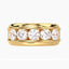 3 Carat Round Lab Diamond Mens ring - 14K Gold - 5 stone - More Gold