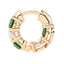 4.9 mm Round Created Emerald & 2 ctw Lab Diamond Huggie Hoop Earrings – 14K Yellow Gold