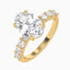 3.30 Carat Oval Lab Diamond Engagement Ring with Hidden Halo and Pave – IGI Certified – 14K Gold