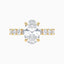 3.30 Carat Oval Lab Diamond Engagement Ring with Hidden Halo and Pave – IGI Certified – 14K Gold